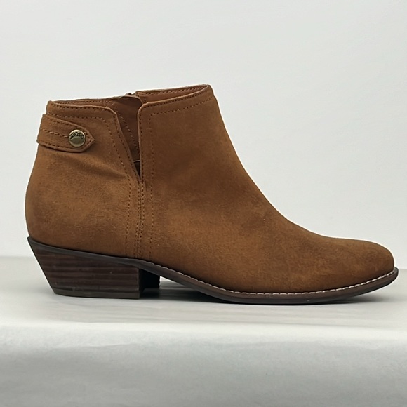 Zodiac Womens Brown Suede Madison Ankle Booties Cognac Brown Zip Closure SZ 10 - Picture 4 of 10